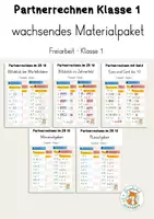 Vorschau - Spiele - Partnerrechnen Klasse 1 wachsendes Materialpaket - Deckblatt