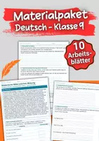 Vorschau - Arbeitsblätter - Materialpaket – Deutsch Klasse 9 – Arbeitsblätter - Deckblatt
