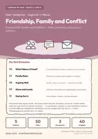 Vorschau - Arbeitsblätter - Friendship, Family and Conflict — Englisch E-Phase, Paket 2 von 6 Freundschaft, Familie und Konflikte · fünf Einheiten, 50 Seiten - Deckblatt