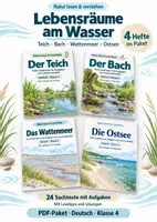 Vorschau - Arbeitsblätter - Sachtexte zum Leseverständnis Klasse 4: Lebensräume am Wasser | 4 Hefte im Paket - Deckblatt