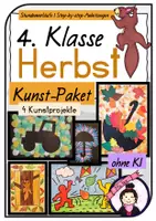 Vorschau - Stundenentwürfe - Kunst HERBST Grundschule | 4 Kunstprojekte für die 4. Klasse | Materialpaket - Deckblatt