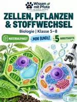 Vorschau - Arbeitsblätter - Materialpaket | Zellen, Pflanzen & Stoffwechsel verstehen | Mini Bundle Biologie Klasse 7 - Deckblatt