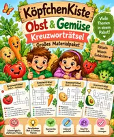 Vorschau - Arbeitsblätter - Obst & Gemüse Kreuzworträtsel – großes Materialpaket | 4 Schwierigkeitsstufen - Deckblatt