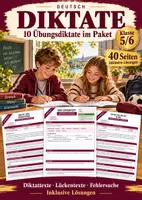 Vorschau - Arbeitsblätter - Diktate Klasse 5/6 im Paket | Zehn Übungsdiktate mit Lückentext, Fehlersuche und Lösung - Deckblatt