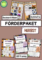 Vorschau - Unterrichtsreihen - Herbst Halloween Förderpaket: LRS Training + Rechenmalblätter + Symmetrie - Mathe Deutsch DaZ Konzentration - Deckblatt