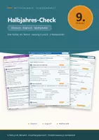 Vorschau - Test - Halbjahres-Check Klasse 9 Mittelschule - alle 3 Fächer - Deckblatt