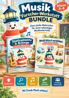 Vorschau - Unterrichtsreihen - Musik Bundle Klasse 3–4 | Instrumente, Klänge & Musik hören - Deckblatt