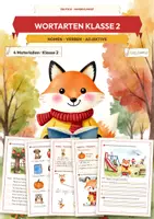 Vorschau - Arbeitsblätter - Wortarten Klasse 2 Materialpaket | Nomen, Verben, Adjektive | Satzarten | Deutsch Arbeitsblätter | wachsendes Paket - Deckblatt