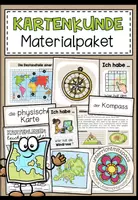 Vorschau - Unterrichtsreihen - Kartenkunde Klasse 4, 5, 6 – Karten lesen, Maßstab, Himmelsrichtungen, Koordinaten, Erdkunde, Geografie, Arbeitsblätter | Materialpaket - Deckblatt