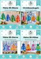 Vorschau - Mal- und Bastelvorlagen - Weihnachten Kunst & Basteln Grundschule – 3D-Hängedeko | 4er Materialpaket Klasse 2–4 - Deckblatt