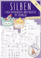 Vorschau - Arbeitsblätter - Silben Arbeitsblätter mit Lösungen 3-fach differenziert für Klasse 1 & Vorschule - Deckblatt