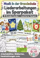 Vorschau - Liederarbeitungen für die Grundschule – großes Musik-Sparpaket mit 9 Kinderliedern - Deckblatt