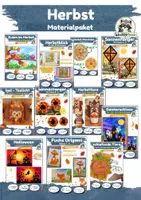 Vorschau - Mal- und Bastelvorlagen - Kunst Herbst Grundschule, Riesiges Materialpaket | Basteln, Klasse 1, Klasse 2, Klasse 3, Klasse 4 - Deckblatt