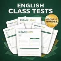 Vorschau - Arbeitsblätter - Sorglos-Paket Englisch: Alle Klassenarbeiten & Tests 🇬🇧 (Klasse 5–10 | WACHSENDES BUNDLE | Mit Rubric) - Deckblatt