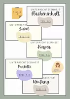 Vorschau - Stundenentwürfe - Geometrie Klasse 4 | Gesamtpaket | Achsensymmetrie | Parketterierung | Geodreieck | Zirkel | Körper | Umfang | Flächeninhalt | Rauminhalt | Kopfgeometrie - Deckblatt