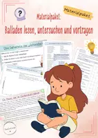 Vorschau - Stundenentwürfe - Materialpaket: Balladen (inkl. Wiederholung Wortarten) - Deckblatt