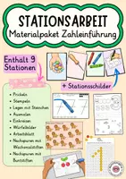 Vorschau - Arbeitsblätter - Zahleneinführung Stationsarbeit Förderschule – 9 Stationen / Stationsschilder / Laufzettel - Deckblatt