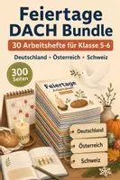 Vorschau - Arbeitsblätter - Feiertage DACH Bundle Klasse 5–6 – 30 Hefte - Deckblatt