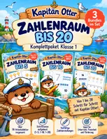 Vorschau - Arbeitsblätter - Zahldarstellungen und Zahlbeziehungen bis 20 – Mathematik Klasse 1 – Kapitän Otter - Deckblatt