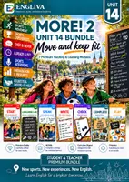 Vorschau - Stundenentwürfe - ENGLIVA BUNDLE: Unit 14 · Move and keep fit! (MORE! 2, LP 2023) – Sparpaket - Deckblatt