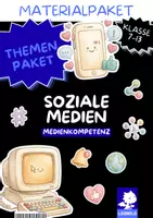 Vorschau - Stundenentwürfe - Soziale Medien Arbeitshefte Bundle | 6 Hefte: Grundlagen, Identität, Fake News, Sucht, Werbung | Medienkompetenz Klasse 7-13 - Deckblatt
