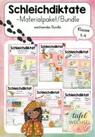 Vorschau - Arbeitsblätter - Materialpaket/Bundle: Schleichdiktat (Kl.1-4) - Deckblatt