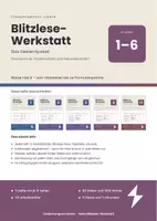 Vorschau - Arbeitsblätter - Blitzlesen Gesamtpaket Klasse 1–6 – Blitzlese-Werkstatt | 60 Arbeitsblätter zur Leseflüssigkeit | Grundschule bis Sekundarstufe - Deckblatt