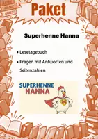 Vorschau - Stundenentwürfe - Superhenne Hanna| Unterrichtsmaterial | Deutsch | | Materialpaket Klasse 5-8 | mit Lösungen - Deckblatt