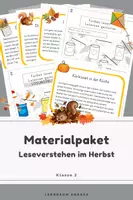 Vorschau - Arbeitsblätter - Materialpaket Herbst Leseverstehen Klasse 2 | Lesetexte, Richtig/Falsch & Leseaufgaben | Deutsch - Deckblatt