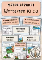 Vorschau - Arbeitsblätter - Wortarten Klasse 2 bis 3 (und Klasse 1) - Deckblatt