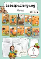 Vorschau - Arbeitsblätter - Herbst Lesespaziergang Klasse 1–4 | 6-fach differenziert - Deckblatt