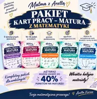 zapowiedź - Pakiet 5 kart pracy z matematyki - matura podstawowa cz.1 - obwoluta