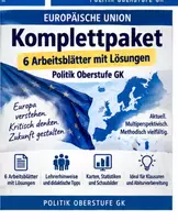 Vorschau - Unterrichtsreihen - Europäische Union – Komplettpaket: 6 Arbeitsblätter mit Lösungen | Politik Oberstufe GK - Deckblatt