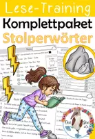 Vorschau - Arbeitsblätter - Komplettpaket Stolperwörter - Lesetraining auf Wortebene, Satzebene & Textebene mit Lösungen - Deckblatt