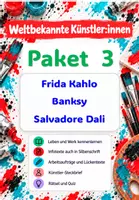 Vorschau - Unterrichtsreihen - PAKET (MALER 3 ) Frida Kahlo - Banksy - Dali - Deckblatt
