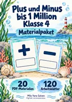 Vorschau - Arbeitsblätter - Plus und Minus bis 1 Million Klasse 4 | Materialpaket | 20 PDFs mit 120 Arbeitsblättern - Deckblatt