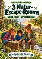 Vorschau - Arbeitsblätter - Escape Rooms Sachunterricht Klasse 4: Wald, Bach & Streuobstwiese – Materialpaket - Deckblatt