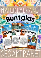 Vorschau - Mal- und Bastelvorlagen - Materialpaket: Buntglas | Fensterbilder | Ausmalbilder | Gesamtpaket - Deckblatt