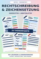 Vorschau - Arbeitsblätter - Rechtschreibung & Zeichensetzung komplett | 20 Merkblatt-Pakete mit Lösungen | Deutsch Klasse 5-9 - Deckblatt
