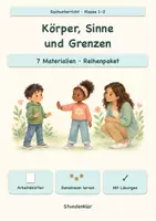 Vorschau - Arbeitsblätter - Körper, Sinne und Grenzen – Reihenpaket | Sachunterricht Klasse 1–2 - Deckblatt