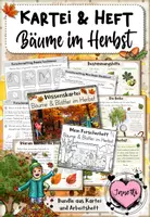 Vorschau - Arbeitsblätter - Bäume im Herbst | Wissenskartei & Arbeitsheft | Bundle - Deckblatt