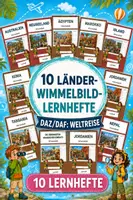 Vorschau - Arbeitsblätter - 10 Länder-Wimmelbild-Lernhefte DaZ/DaF: Weltreise - Deckblatt
