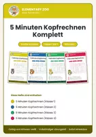 Vorschau - Arbeitsblätter - Mathe Klasse 1/4: 5 Minuten Kopfrechnen Komplett – 4 Ritualhefte mit 120 Tagesblättern im Paket - Deckblatt