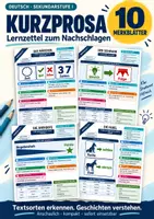 Vorschau - Merkblätter - Lernzettel Kurzprosa | 10 Merkblätter zum Nachschlagen | Deutsch Klasse 5 bis 10 - Deckblatt