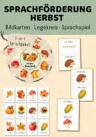 Vorschau - Stationenlernen - Sprachförderung Herbst 3-in-1 Paket | Bildkarten, Legekreis & „Ich habe … Wer hat?“ | Wortschatz, DaZ, Kita & Vorschule - Deckblatt
