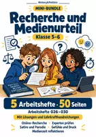 Vorschau - Arbeitsblätter - Recherche und Medienurteil Materialpaket Klasse 5–6 - Deckblatt