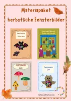 Vorschau - Mal- und Bastelvorlagen - Materialpaket herbstliche Fensterbilder - Deckblatt