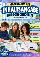 Vorschau - Arbeitsblätter - Inhaltsangabe Klasse 7/8 Kurzgeschichten Materialpaket - Deckblatt