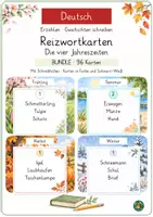 Vorschau - Fördermaterial/Inklusion - Materialpaket Geschichten schreiben mit Reizwörtern in den Jahreszeiten - Deckblatt