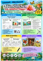 Vorschau - Stundenentwürfe - Däumelinchen – Komplettpaket Lesen & Hören | 2-fach differenziert + Kreativ & Vorlesen | Klasse 1–4 - Deckblatt